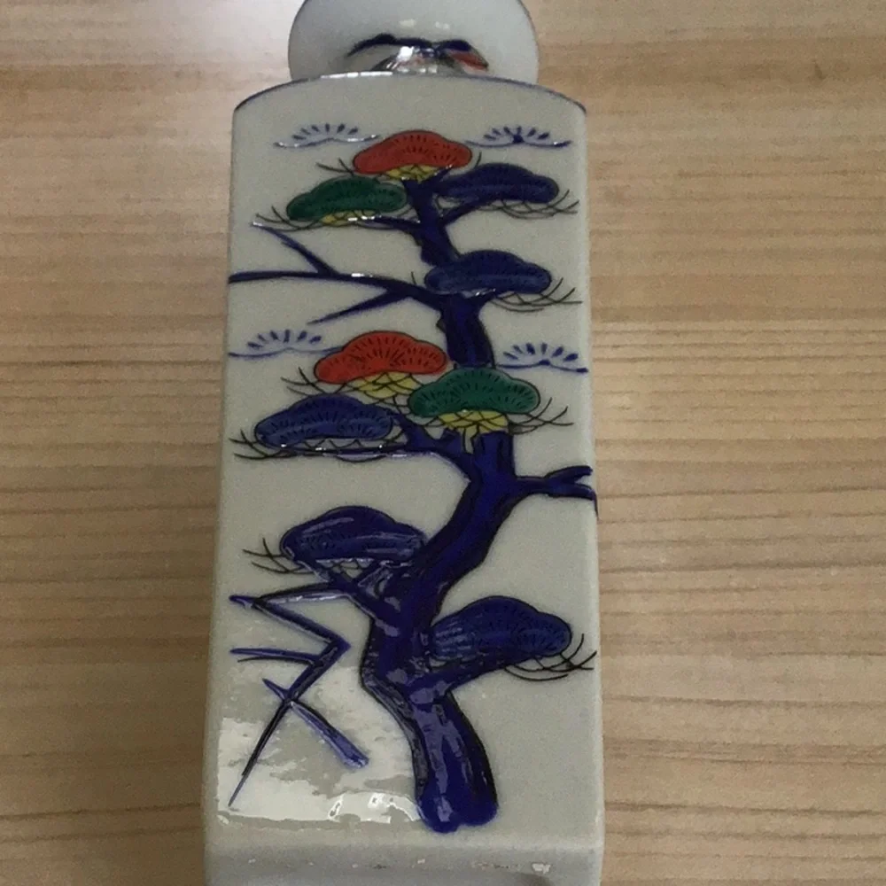 Asian Hand Painted Vase Porcelain Japan Vintage Decor